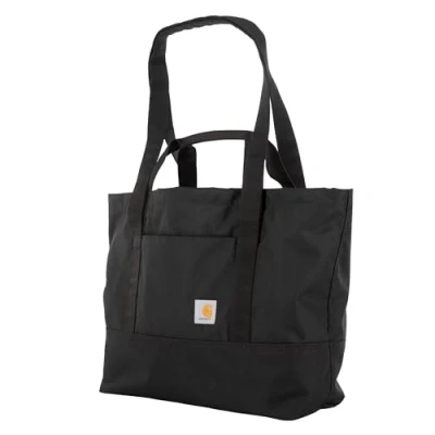 Image of Carhartt Classic Vertical Open Tote Bag, Durable Water Repellent Material W/Hand and Shoulder Straps, Black, (32L) US,