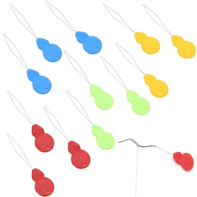 Image of 12 Pieces Needle Threader, Plastic Hand Sewing Needles, DIY Threading Tool, Threaders for