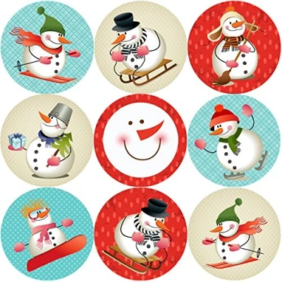 Image of 144 Snowman Adventure 30mm School Xmas Reward Stickers for Parents, Teachers