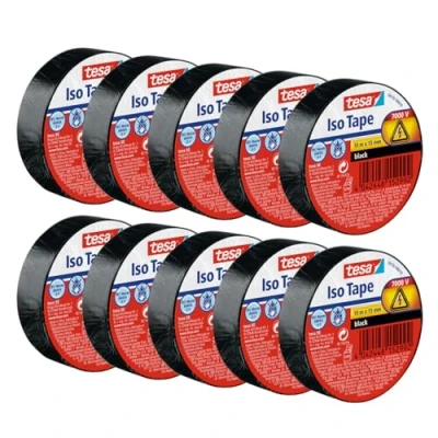 Image of tesa Insulating Tape Self adhesive Tape, Heat Resistant for Insulating, Repairing and Bundling 3x 10 m Black