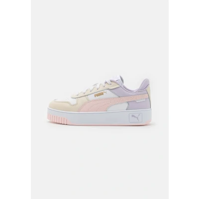 Image of Puma Carina Street Trainers, Women&#039;s, Size: 6.5, White/frosty pink/alpine snow shoes