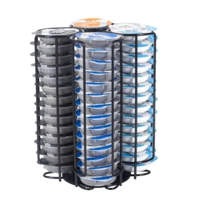 Image of SYSYLY Coffee Capsule Holder Compatible with Tassimo Capsules, Pod Stand for 52 Pods,Coffee Rack, 360 Rotatable and Non Slip, Black