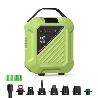 Image of anoutway 20PSI High Pressure Smart SUP Air Pump, Rechargeable Battery Powered, Auto Off &amp;12V DC Car Connector for Stand Up Paddle Boards,Surfing Kite, Tent, Mattress
