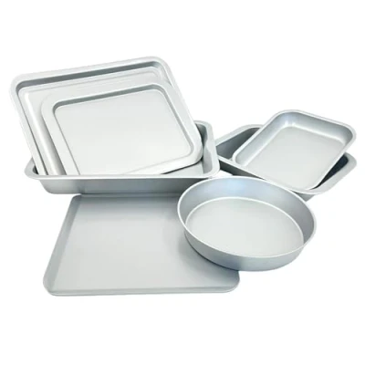 Image of Chabrias Professional Silver Non Stick Bakeware with ILAG Ultimate Coating UK Made (Full Set 7 Pieces)
