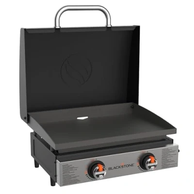 Image of Blackstone 2144 22&quot; (56 cm) countertop grill with lid, stainless steel front, Black/Grey
