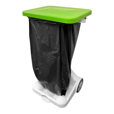 Image of Chabrias Ltd Mobile Sack Free Standing Foot Pedal Waste Bag Garbage Holder Medical School Bin Hand (Green)