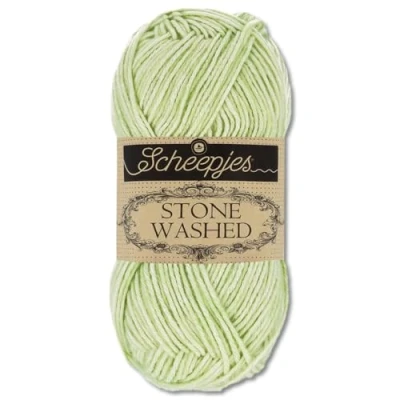 Image of Frida&#039;s Wollhaus Scheepjes 50 g Stone Washed Knitting Crochet Silky Soft Wool Yarn 36 Colours (819 New Jade)