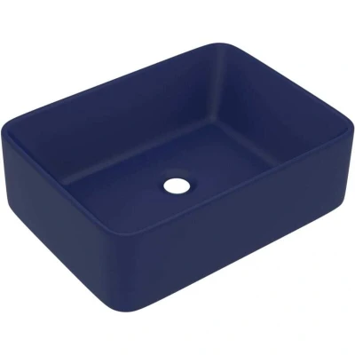 Image of vidaXL Luxury Wash Basin Matt Dark Blue 41x30x12 cm Ceramic