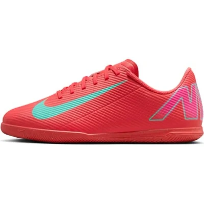 Image of Nike Performance JR Vapor 16 CLUB IC Unisex Indoor football boots for kids, Size: 2, Ember glow/aurora green Synthetics