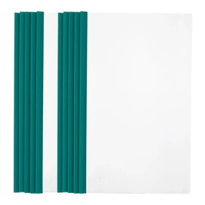 Image of M&amp;G 10 Pcs Report Covers with Sliding Bar, 10mm Clear Folders Large Sheets Capacity A4 Size File Document Organizer Binder for Classroom Office, Green