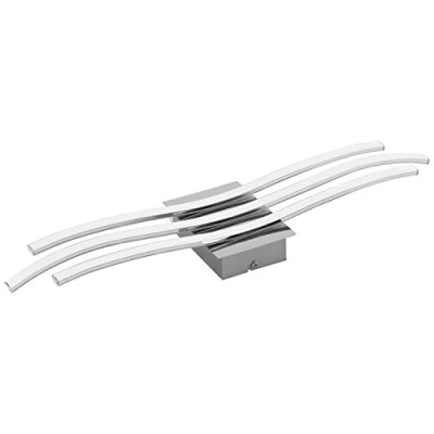 Image of Eglo LED Ceiling Light Fitting Roncade, 3 lamp Kitchen and Living Room Lighting, Chrome Coloured Aluminium, Steel Plastic, Warm White