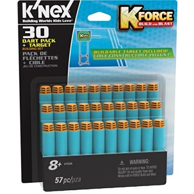 Image of K’NEX K Force 30 Dart Pack and Target for Ages 8+, Engineering Educational Toy, 51 Pieces
