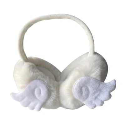 Image of xbiez Portable Ear Warmers with Decorative Angel Wing Muffs Cold Weather Insulated Outdoor for Women and Children