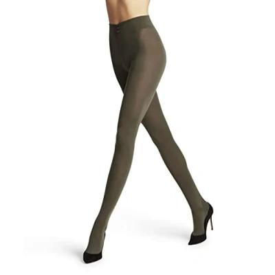 Image of FALKE Women&#039;s Softmerino W TI Wool Cotton Thick Plain 1 Pair Tights, Green (Military 7826), S M