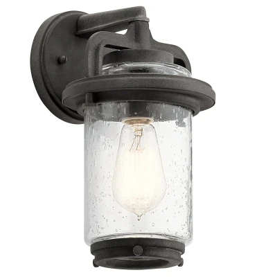 Image of Kichler Andover Outdoor 1 Light Wall Lantern Weathered Zinc IP44