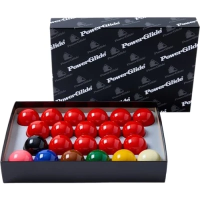 Image of PowerGlide 22 Ball Snooker Set 15 Reds Tournament Full Size 2 1/16&quot; / 52.4mm Diameter Boxed