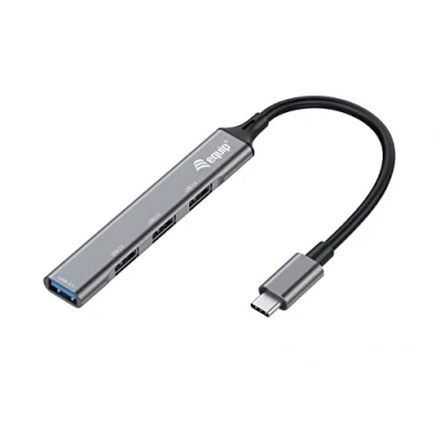 Image of Equip 128961 USB Computer Hub 4 Port 1 x 3.0/3 2.0 &gt; C Grey