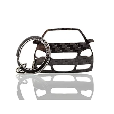 Image of BlackStuff Carbon Fiber Keychain Keyring Ring Holder Compatible with Polo GTI Mk4 9N3 2005 2009 BS 172