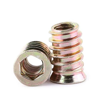 Image of 20pcs Hex Socket Drive Insert Nuts Zinc Plated Carbon Steel Head Nut Threaded for Wood Furniture(M10*25mm)