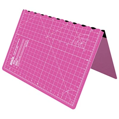 Image of ANSIO Craft Cutting Mat A3 Self Healing Foldable Quilting, Sewing, Scrapbooking, Fabric &amp; Papercraft Imperial 17 Inch x 11 Pink