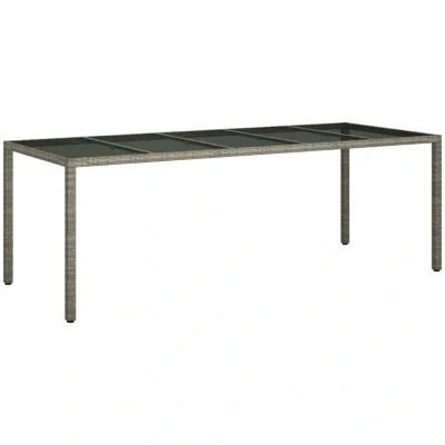 Image of vidaXL Garden Dining Table Grey 250x100x75 cm Poly Rattan