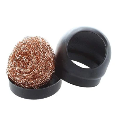 Image of ExcInter Black Soldering Tip Iron Cleaner Solder Tips Cleaning Wire and Metal Brass Holder Station