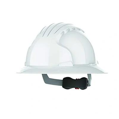 Image of JSP EVO6100 Full Brim Safety Helmet for Construction / Building Wheel Ratchet White (AJP170 000 100)