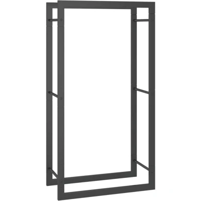 Image of vidaXL Firewood Rack Matt Black 50x28x94 cm Steel