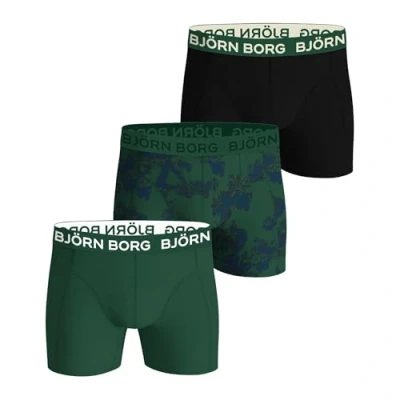 Image of Björn Borg 3 PACK Trunks, Men&#039;s, Size: Medium, Black/green