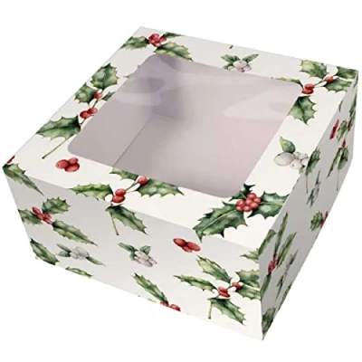 Image of Art of cake® Christmas Cake box/Holly Box 10&#039;&#039; x 10&quot; 5&#039;&#039; Pack 5