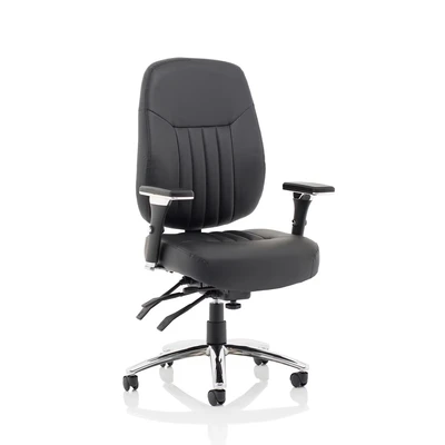 Image of Barcelona Deluxe Black Leather Operator Chair