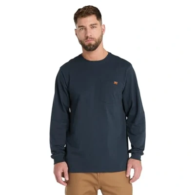 Image of Timberland PRO Men&#039;s Core Pocket Long Sleeve T Shirt, Navy, XL