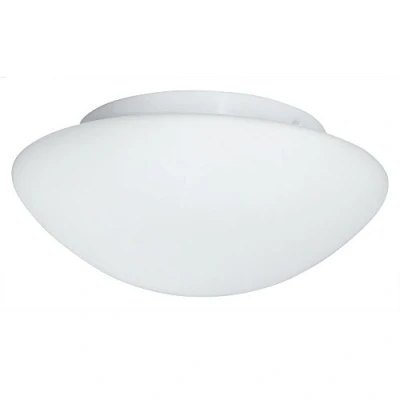 Image of 3 Light Bathroom Flush Ceiling Round White with Opal Glass IP44, E27