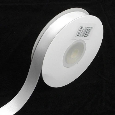 Image of White Double Faced Satin Ribbon 16mm width 25 Meters (full reel) crafts gift wrap floristry