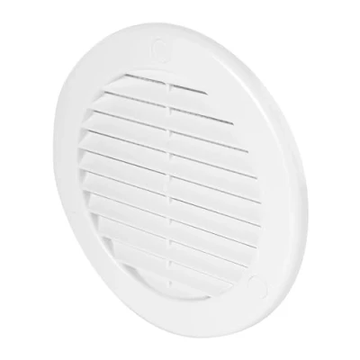 Image of Awenta Plastic Air Vent Grille Cover 100 mm 4 inch, White with Insect Grid Fly Net, Screw Hole Covers for Better Look