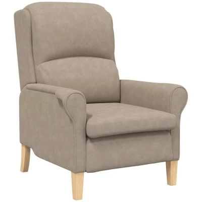 Image of vidaXL Taupe Armchair Fabric, Wood Standard