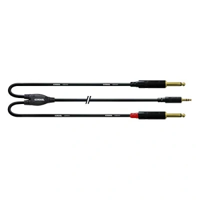 Image of Cordial Intro 1.5m Stereo Mini Jack to Dual Mono Laptop DI Box Cable