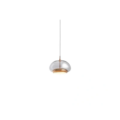 Image of LOOM DESIGN LED hanging light Avalon rose gold/grey Ø 20 cm glass