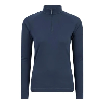 Image of Mountain Warehouse Talus Womens Long Sleeves Baselayer Top Thermal Underwear, Lightweight Ladies Tee Shirt, Breathable, Easy Care for Navy Women&#039;s Size 20
