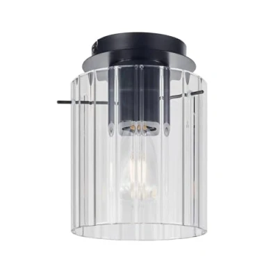 Image of Lucande ceiling light Eirian, 1 bulb, black, glass, E27