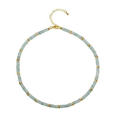Image of COAI Green Aventurine Heishi Stone Beaded Choker Necklace for Women
