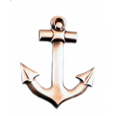 Image of Metal Enamel Pin Badge Sea Ship Boat Anchor (Antique Finish)