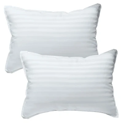Image of kinder Fluff Children Pillows (2pk) The only Pillow for Kids 300T Soft Cotton &amp; Down Alternative Fill Hypoallergenic, Machine Washable, Ideal Bed Travel (17X26in White)