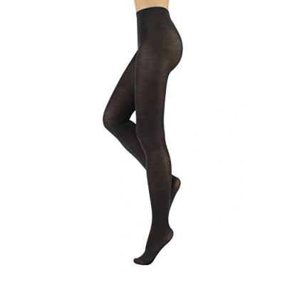 Image of CALZITALY Wool Tights, Pantyhose, Winter Thermal Tights Beige, Burgundy, Grey, Brown, Navy, Black, Green, Violet S, M, L, XL 100 DEN Made in Italy (XL, Grey)