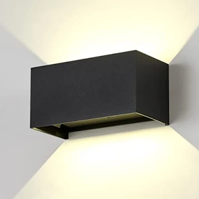 Image of Dr.lazy Led Wall Light Aluminum 20W Indoor Lamp Adjustable Up Down Outdoor IP65 Waterproof Sconce Lighting Fixtures for Bedroom Hallway (Black Natural White)
