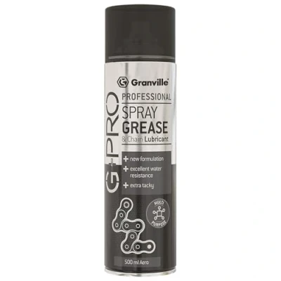 Image of Granville G+Pro Spray Grease &amp; Chain Lubricant 500ml Anti Fling Friction Reducing Motorcycle ‘O’ ‘Z’ Ring Safe Rust Corrosion Prevention