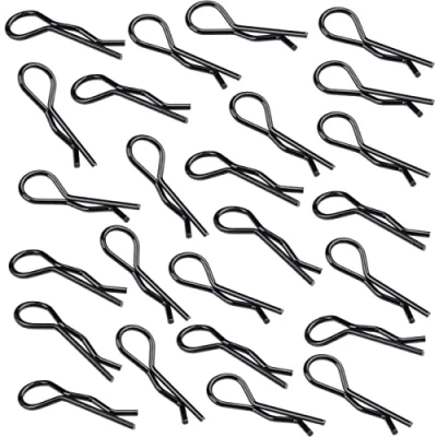 Image of MMOBIEL 100 Pcs Universal RC Body Clips Flat R Pins for 1/10th 1/12th Parts Car / Off Road Buggy Truck Shell Black