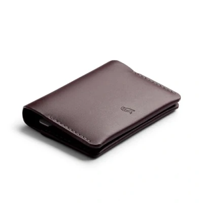Image of Bellroy Under Cover (Slimline Leather Card Wallet/Holder with Storage, Quick Access Slot, Plus Space for Folded Bills) DeepPlum