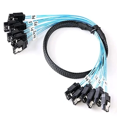 Image of ADCAUDX Sata III Cable 0.5M, 6Pcs/Set 6Gbps HDD SSD Data SAS Replacement for Bitcoin Computer Server CD DVD Drives Raid (1.6FT)