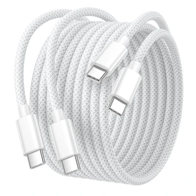 Image of iPhone 15 16 Charger Cable 2M 2Pack, 60W USB C to Nylon Type Fast Charging Wire Lead Cord for Plus Pro Max, iPad Pro/Air
